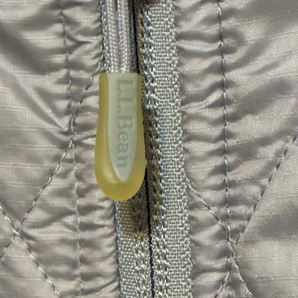 L.L. Bean Women's Quilted Jacket Vest Fleece Lined Full Zip Gray Large - Picture 8 of 10